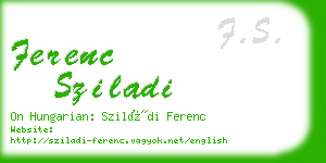 ferenc sziladi business card